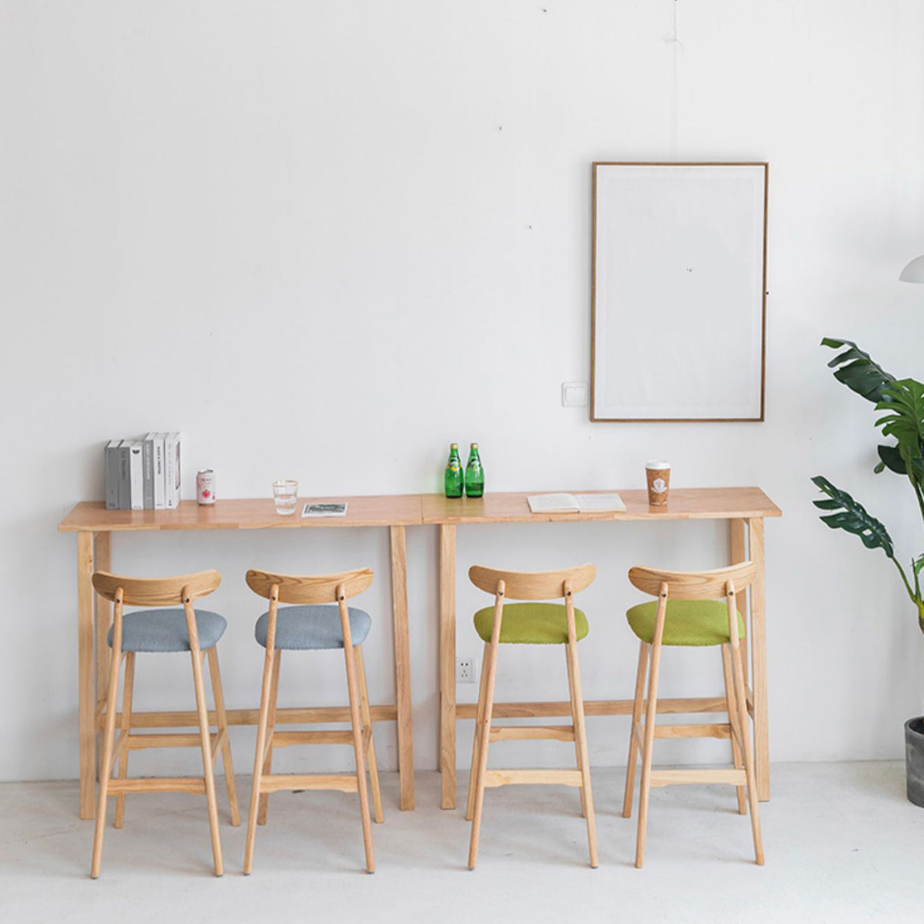 Contemporary Rectangle Bar Table Wood Bar Dining Table for Living Room