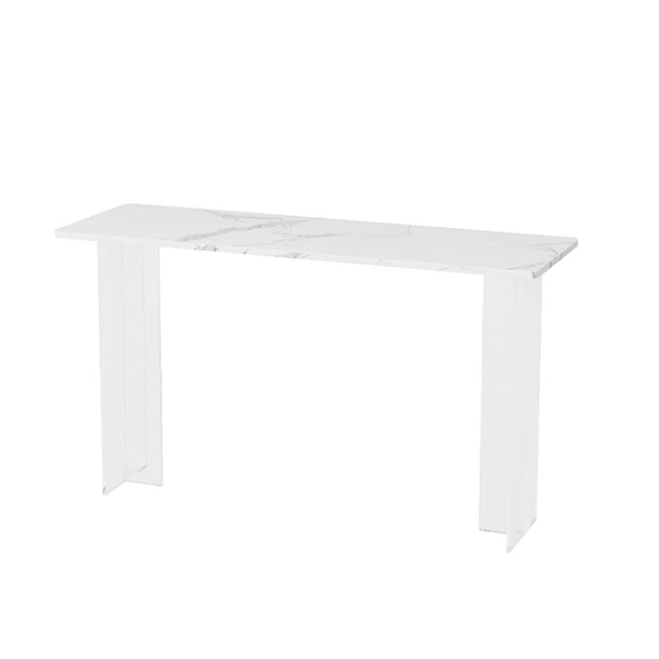 Modern Double Pedestal Bar Dining Table Stone and Acrylic Bar Table