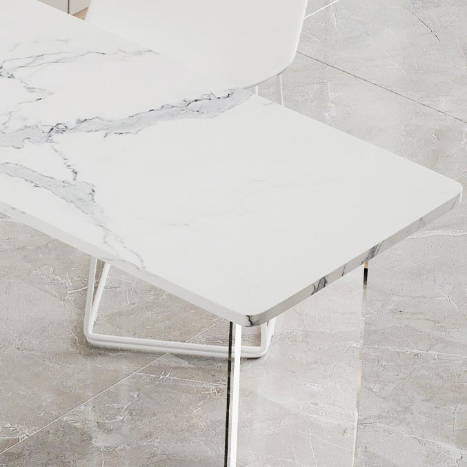 Modern Double Pedestal Bar Dining Table Stone and Acrylic Bar Table