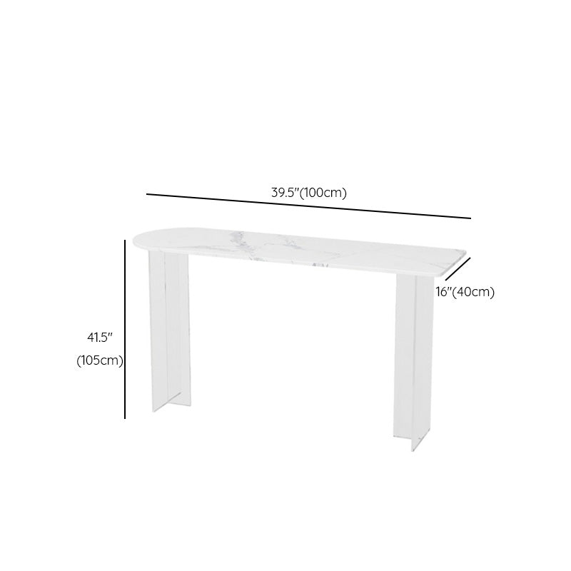 Modern Double Pedestal Bar Dining Table Stone and Acrylic Bar Table