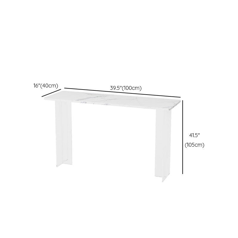 Modern Double Pedestal Bar Dining Table Stone and Acrylic Bar Table