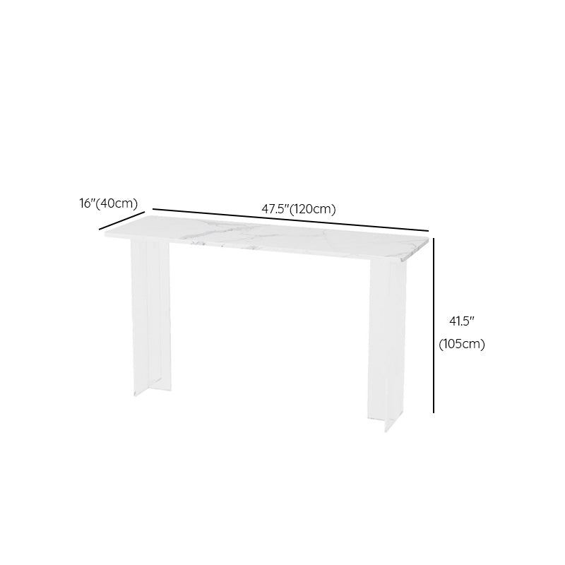 Modern Double Pedestal Bar Dining Table Stone and Acrylic Bar Table