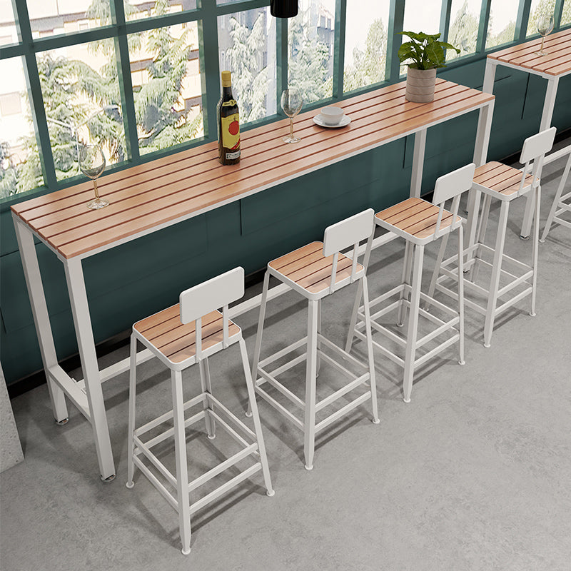 Modern Rectangle Wood Counter Table 1/5/9 Pieces Bar Table Set with High Stools for Bar