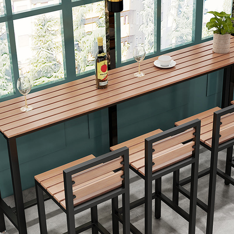 Modern Rectangle Wood Counter Table 1/5/9 Pieces Bar Table Set with High Stools for Bar