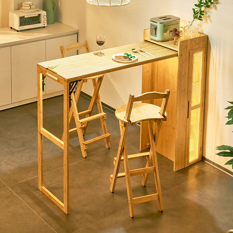 Industrial Rectangle Wood Counter Table 1/2/3 Pieces Bar Table Set for Living Room