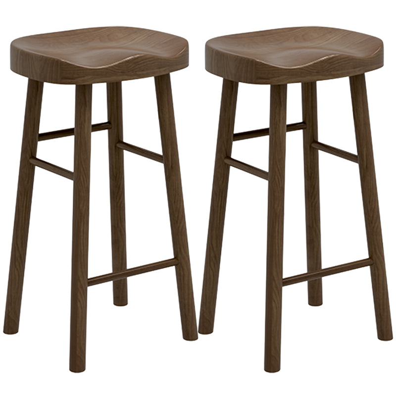 Solid Wood Counter and Bar Stool Modern Brown Counter Height Stools