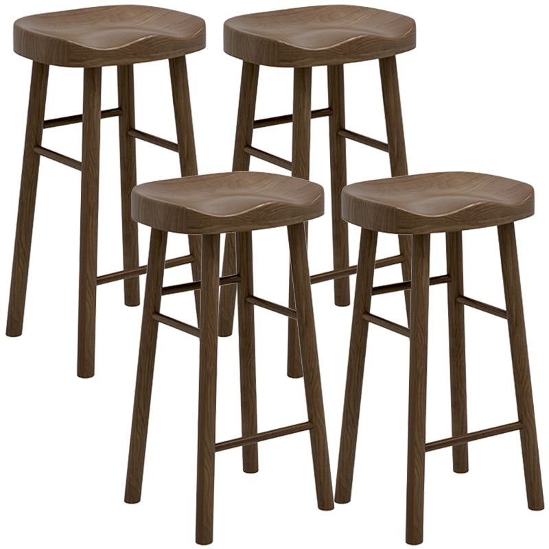 Solid Wood Counter and Bar Stool Modern Brown Counter Height Stools