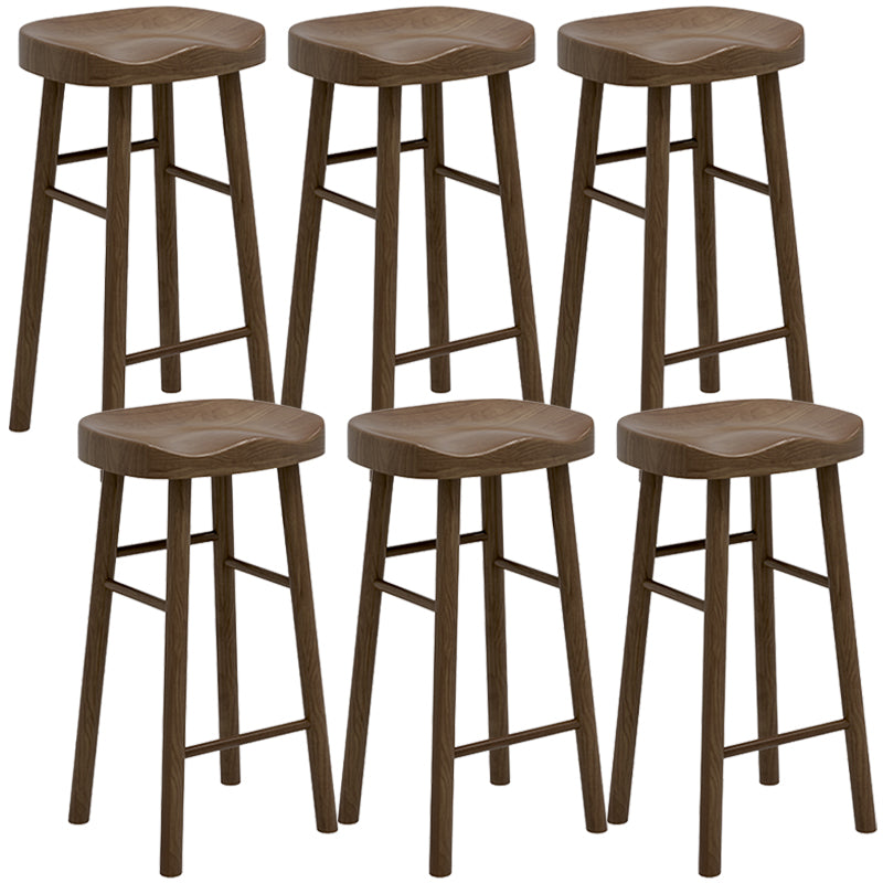 Solid Wood Counter and Bar Stool Modern Brown Counter Height Stools