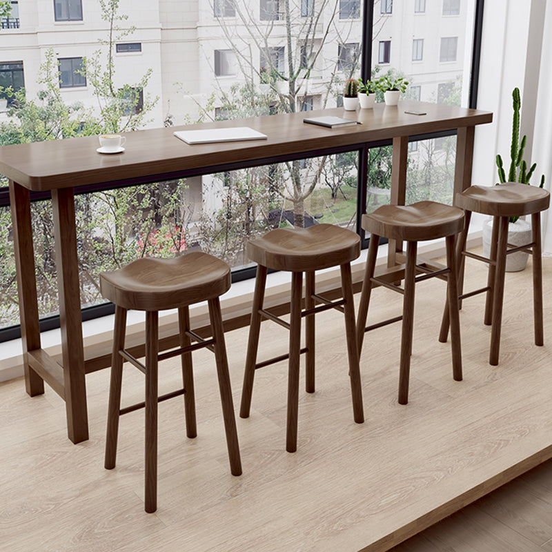 Solid Wood Counter and Bar Stool Modern Brown Counter Height Stools