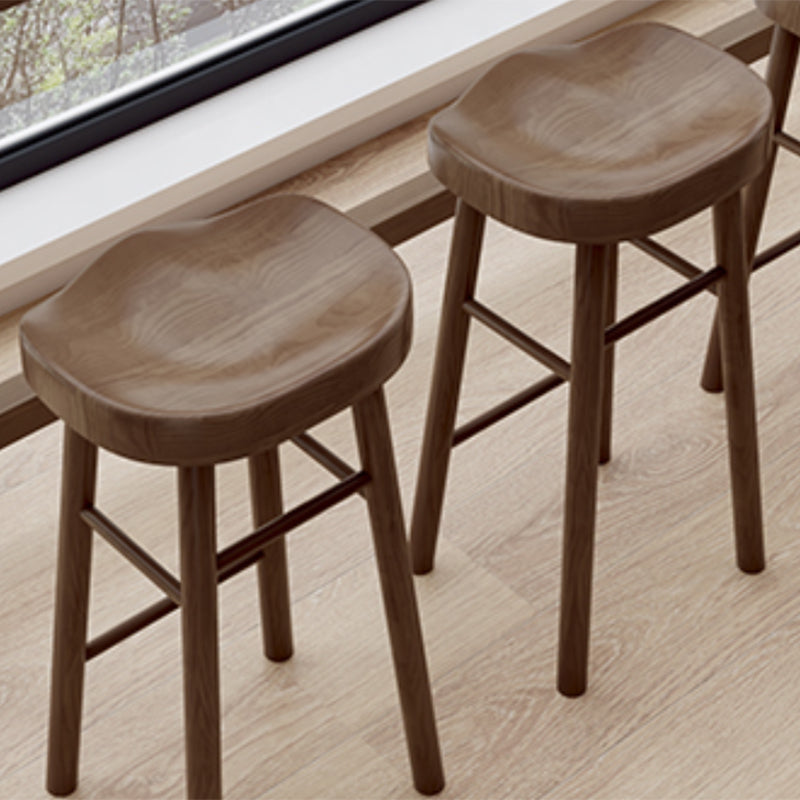 Solid Wood Counter and Bar Stool Modern Brown Counter Height Stools
