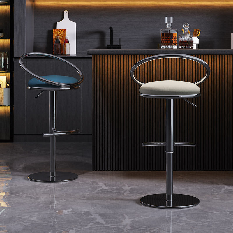 Industrial Style Adjustable Bar Stool Low Back Counter Bar Stool for Home