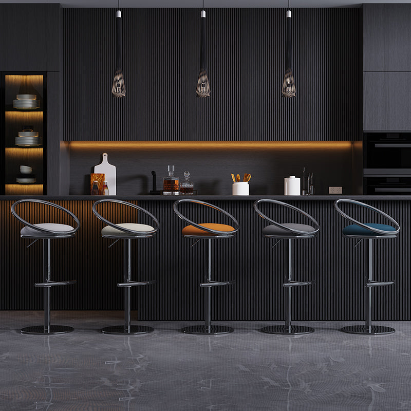 Industrial Style Adjustable Bar Stool Low Back Counter Bar Stool for Home