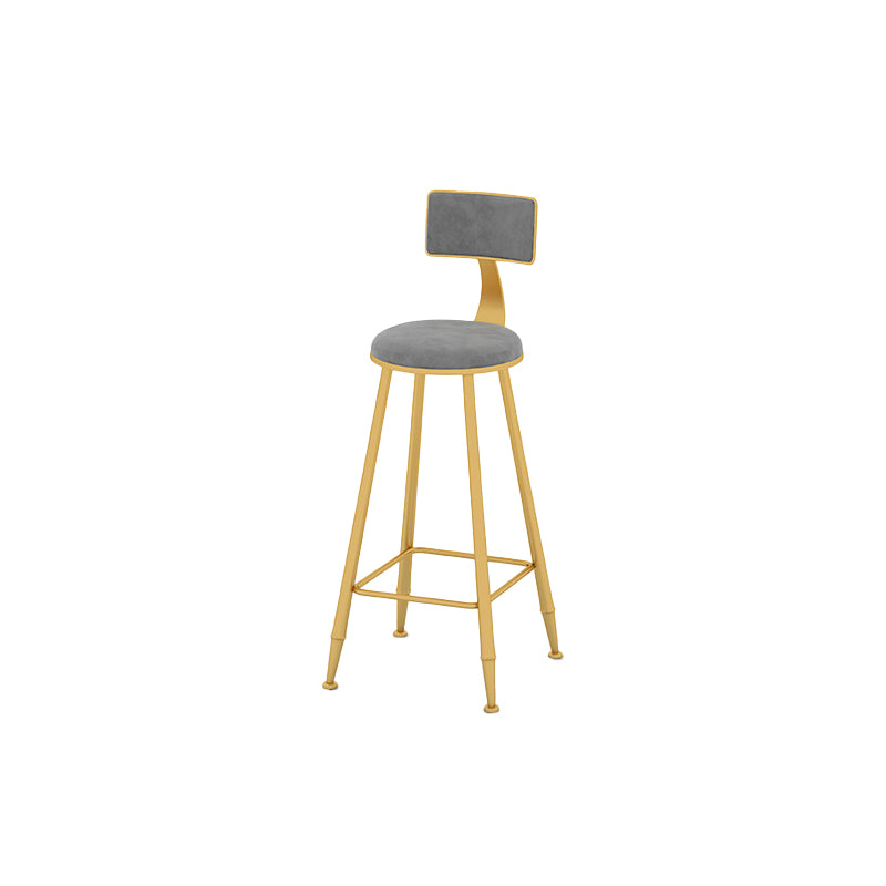 Metal Low Back Dining Stools Armless Bar Stools with Footrest
