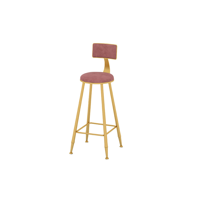 Metal Low Back Dining Stools Armless Bar Stools with Footrest