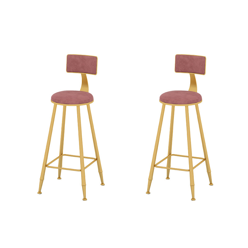 Metal Low Back Dining Stools Armless Bar Stools with Footrest