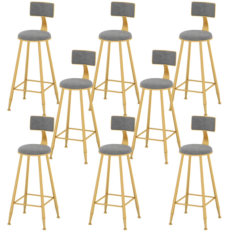 Metal Low Back Dining Stools Armless Bar Stools with Footrest