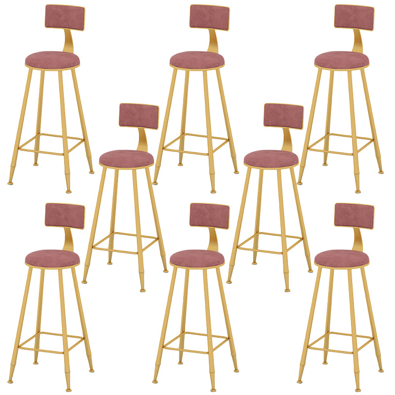 Metal Low Back Dining Stools Armless Bar Stools with Footrest