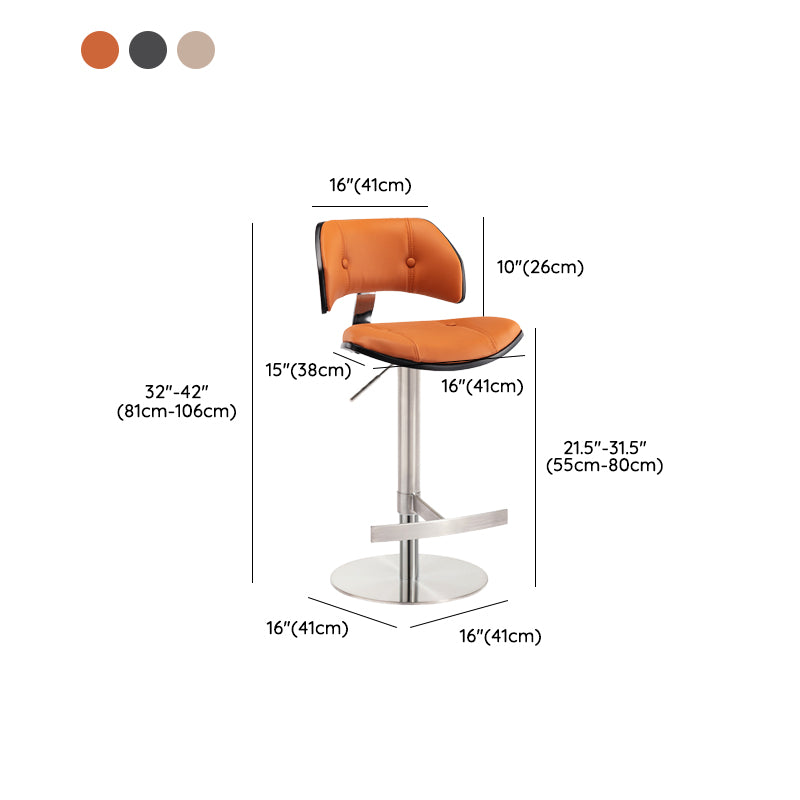 Industrial Rotatable Bar Stool Low Back Counter Bar Stool for Home