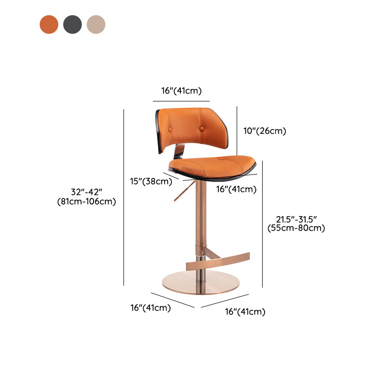 Industrial Rotatable Bar Stool Low Back Counter Bar Stool for Home