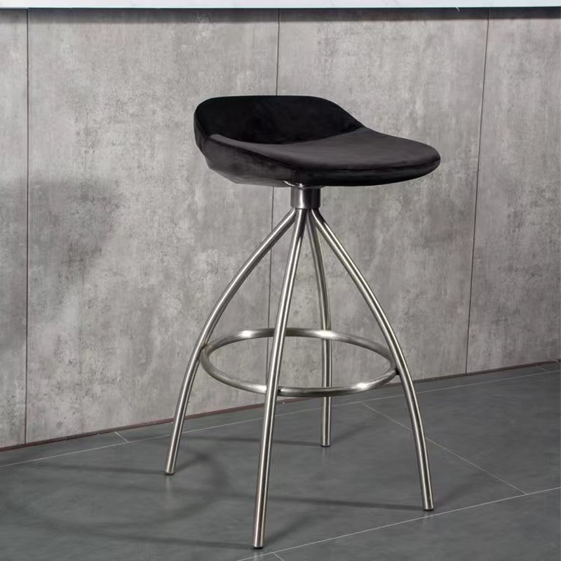 Contemporary Style Faux Leather Barstool Low Back Counter Bar Stool for Home