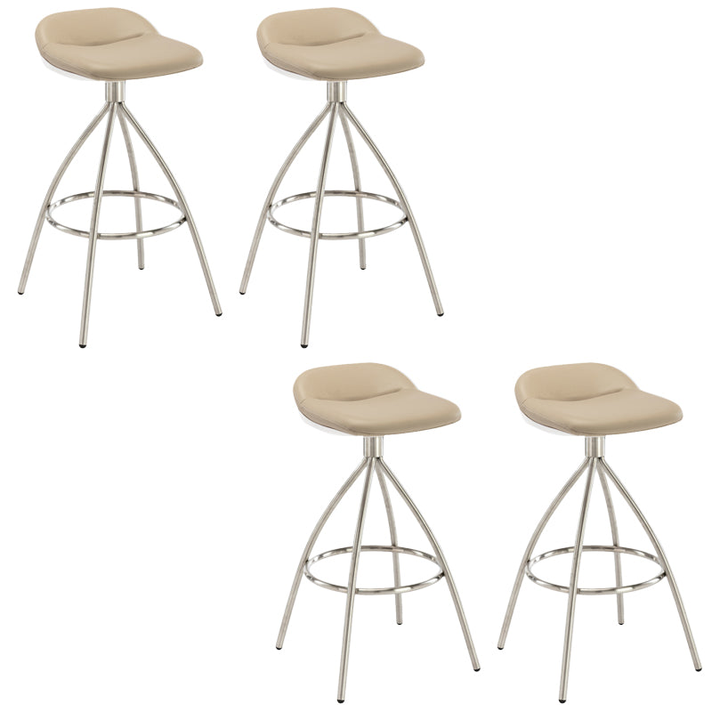 Contemporary Style Faux Leather Barstool Low Back Counter Bar Stool for Home