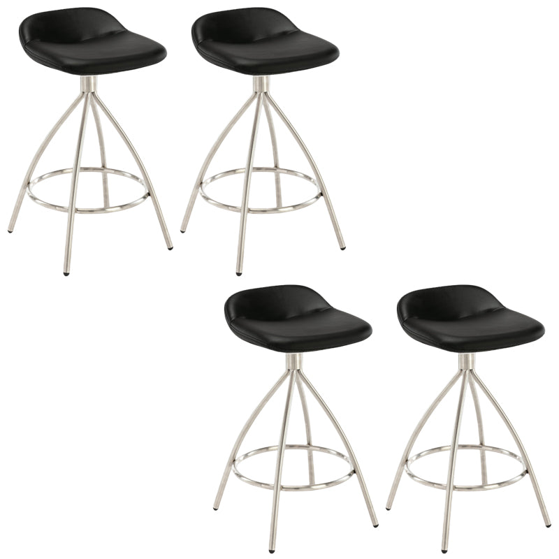 Contemporary Style Faux Leather Barstool Low Back Counter Bar Stool for Home