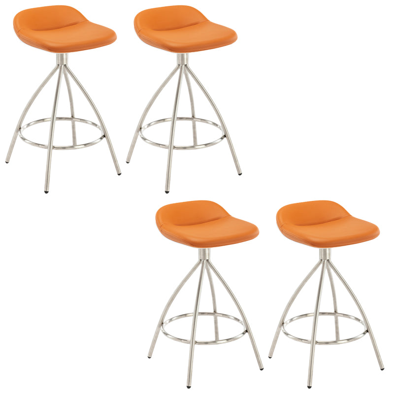 Contemporary Style Faux Leather Barstool Low Back Counter Bar Stool for Home