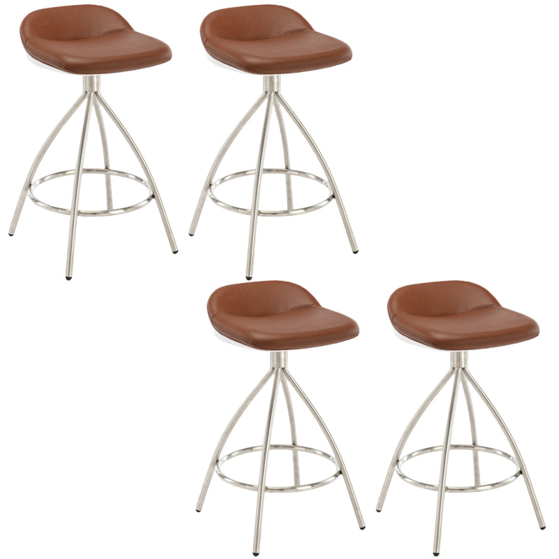 Contemporary Style Faux Leather Barstool Low Back Counter Bar Stool for Home