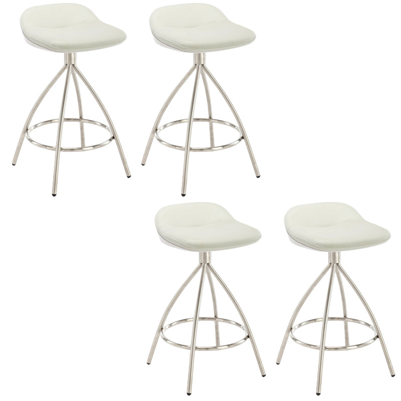 Contemporary Style Faux Leather Barstool Low Back Counter Bar Stool for Home