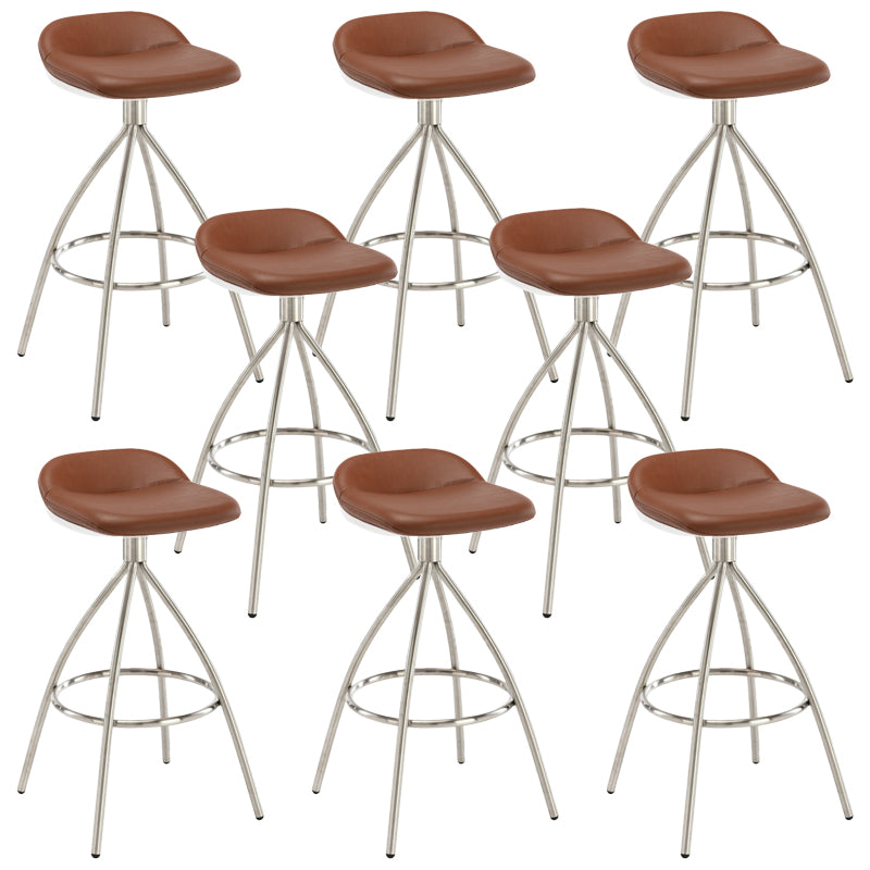 Contemporary Style Faux Leather Barstool Low Back Counter Bar Stool for Home
