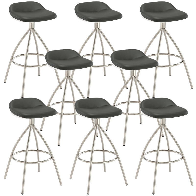 Contemporary Style Faux Leather Barstool Low Back Counter Bar Stool for Home