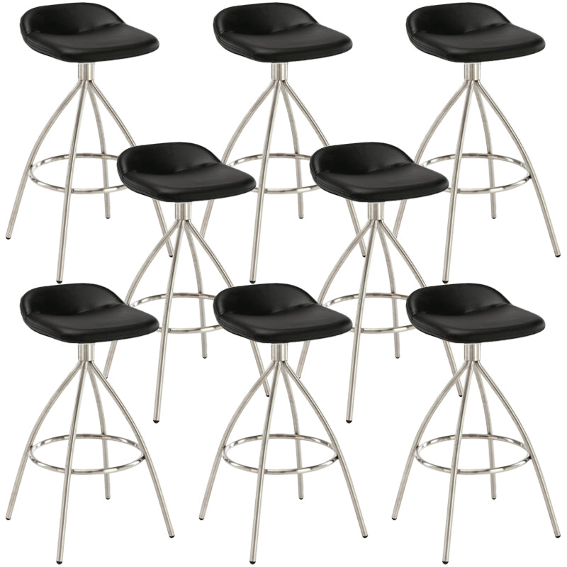 Contemporary Style Faux Leather Barstool Low Back Counter Bar Stool for Home