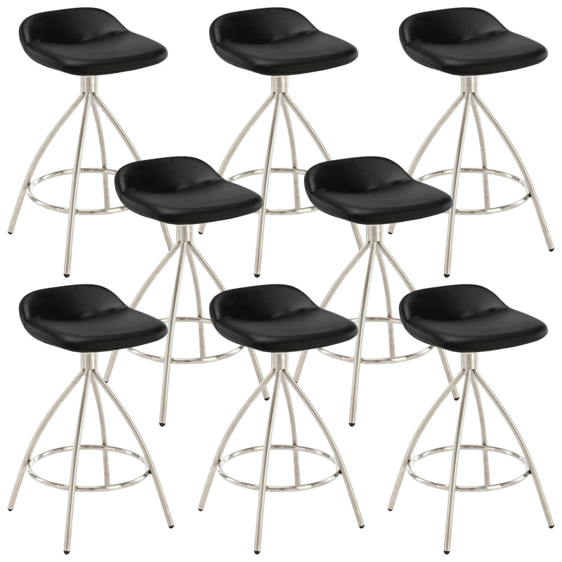 Contemporary Style Faux Leather Barstool Low Back Counter Bar Stool for Home