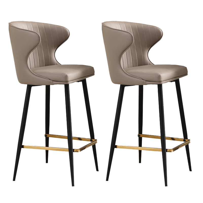 Modern Style Faux Leather Barstool Low Back Counter Bar Stool for Kitchen