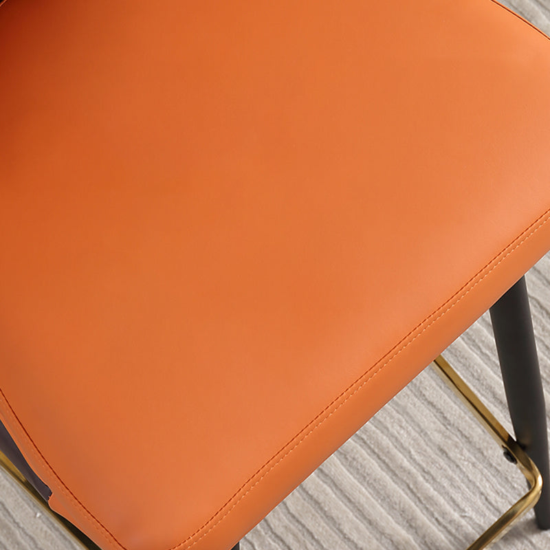 Modern Style Faux Leather Barstool Low Back Counter Bar Stool for Kitchen