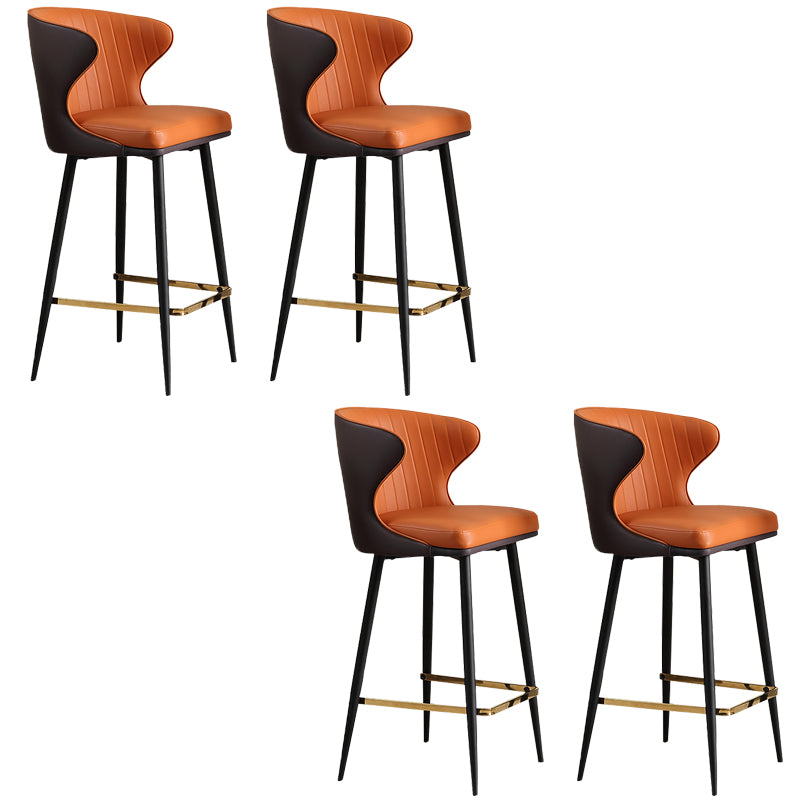 Modern Style Faux Leather Barstool Low Back Counter Bar Stool for Kitchen