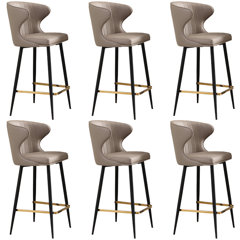 Modern Style Faux Leather Barstool Low Back Counter Bar Stool for Kitchen