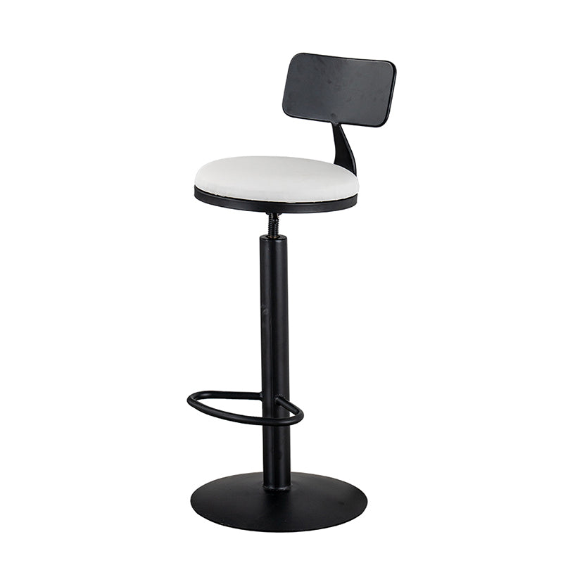 Glam Round Dining Stools Adjustable Height Bar Stools with Metal Base