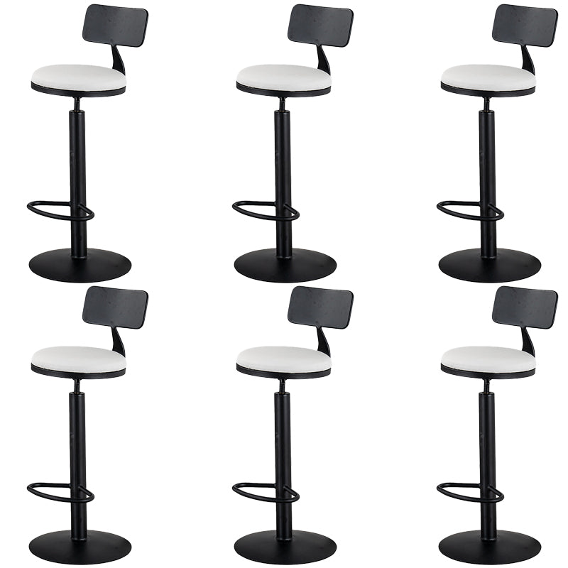 Glam Round Dining Stools Adjustable Height Bar Stools with Metal Base