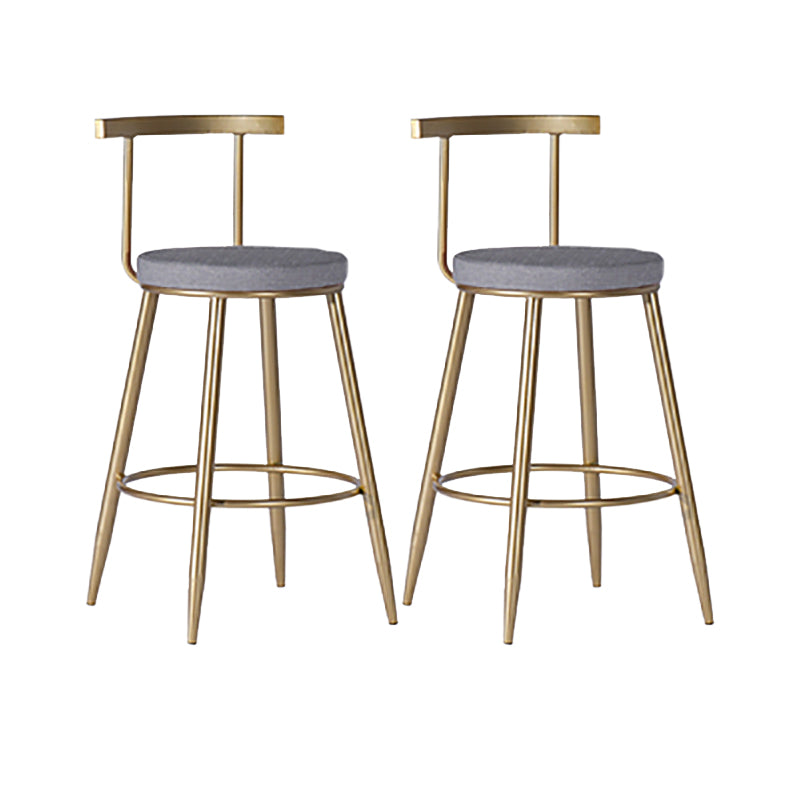 Faux Leather Dining Stools Low Back Bar Stools with Metal Base