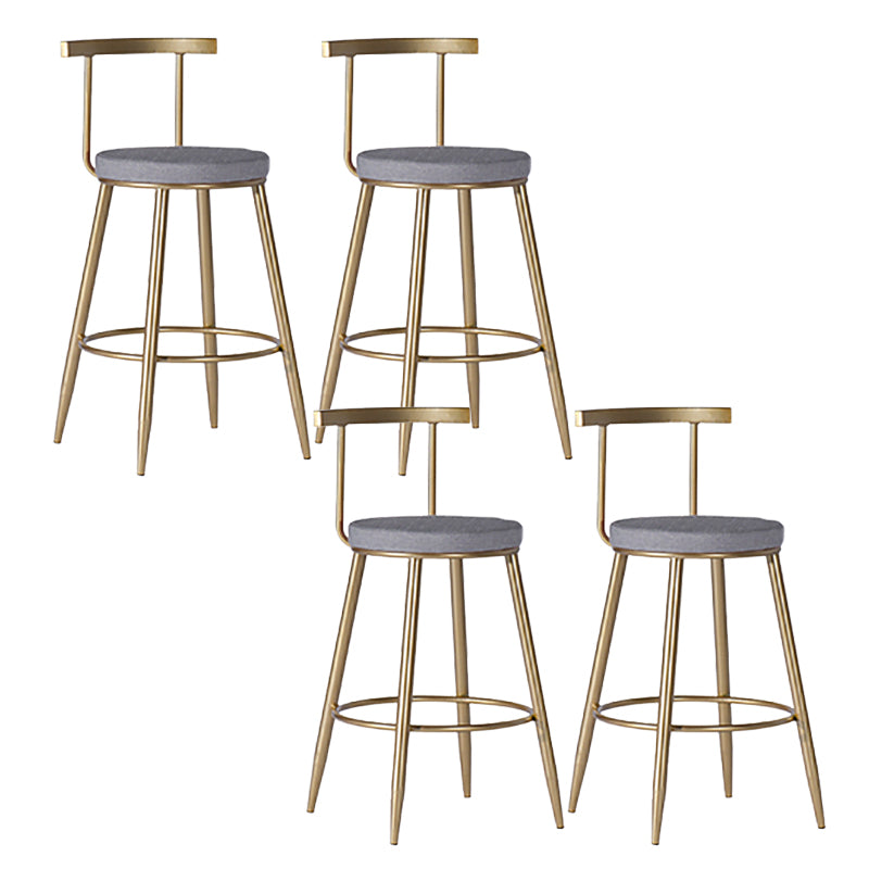 Faux Leather Dining Stools Low Back Bar Stools with Metal Base