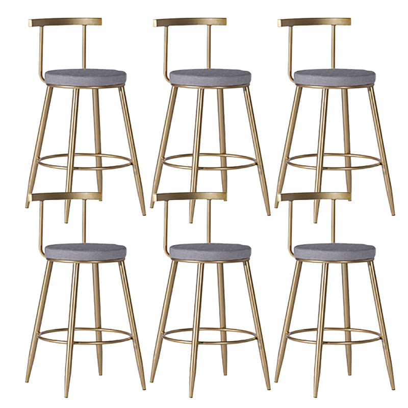 Faux Leather Dining Stools Low Back Bar Stools with Metal Base