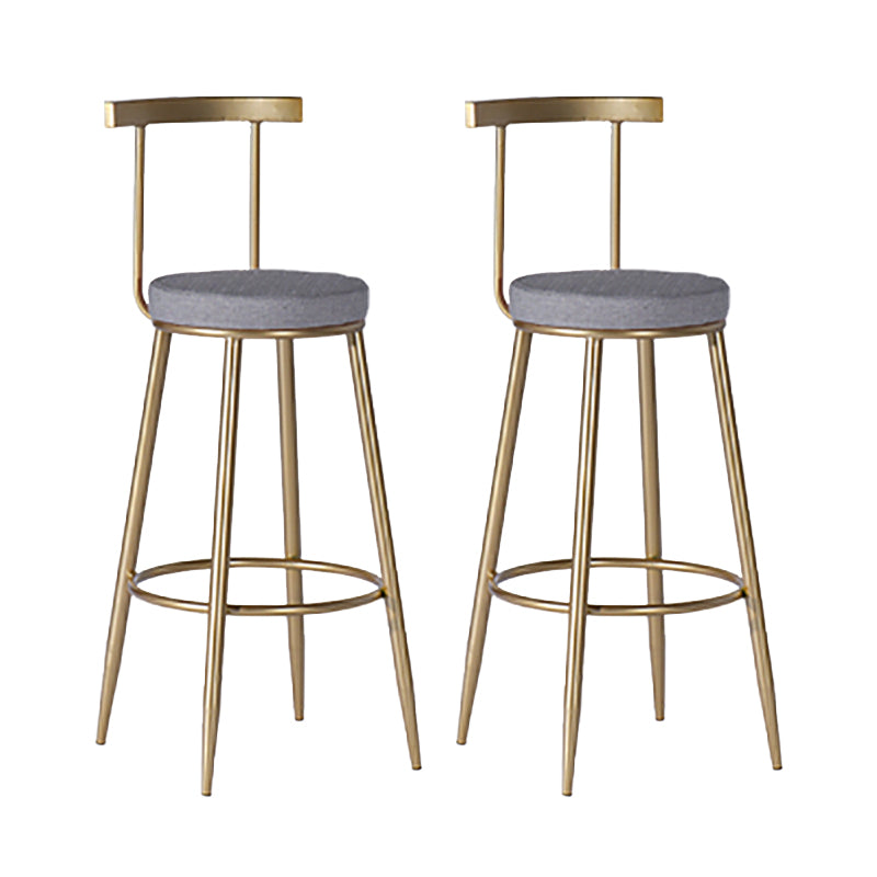 Faux Leather Dining Stools Low Back Bar Stools with Metal Base