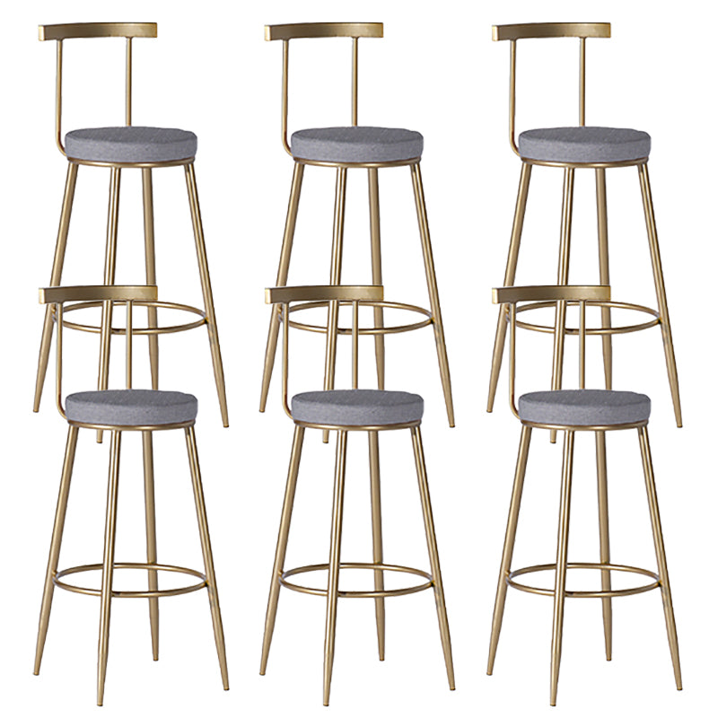 Faux Leather Dining Stools Low Back Bar Stools with Metal Base