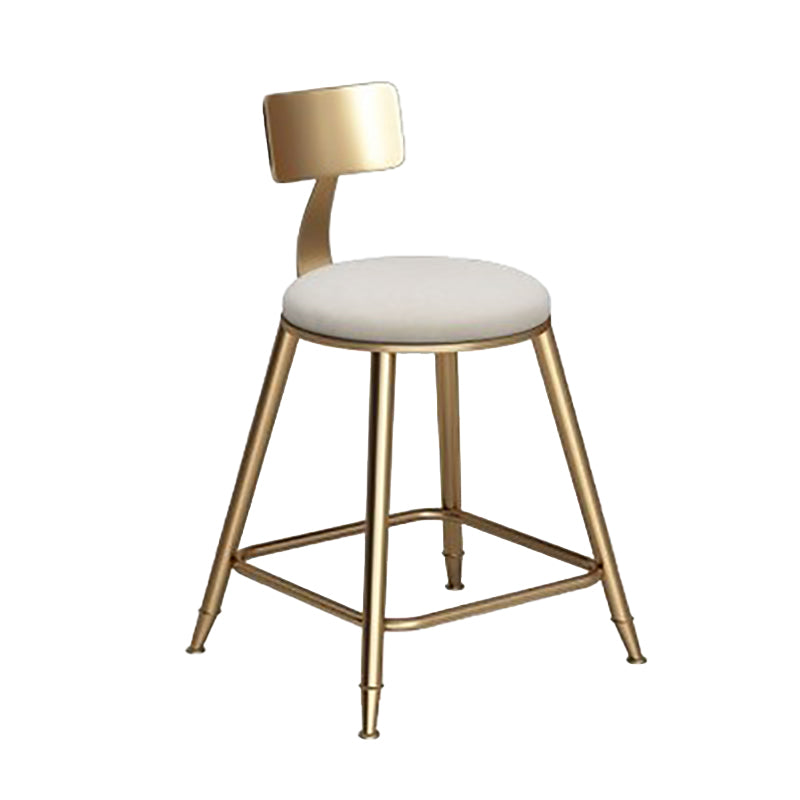 Faux Leather Dining Stools Low Back Bar Stools with Metal Base