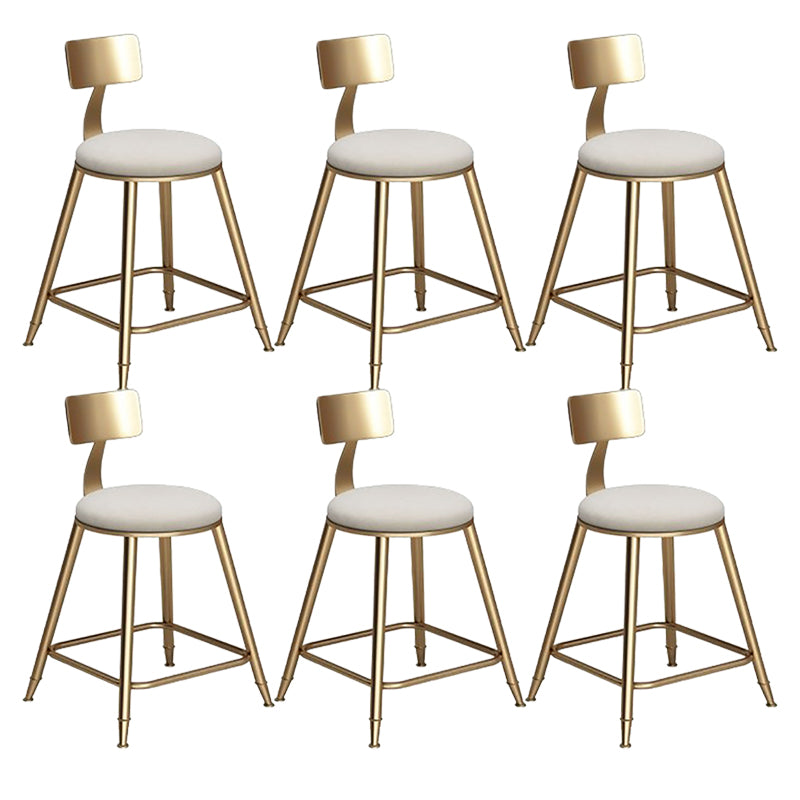 Faux Leather Dining Stools Low Back Bar Stools with Metal Base