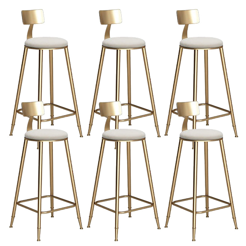 Faux Leather Dining Stools Low Back Bar Stools with Metal Base