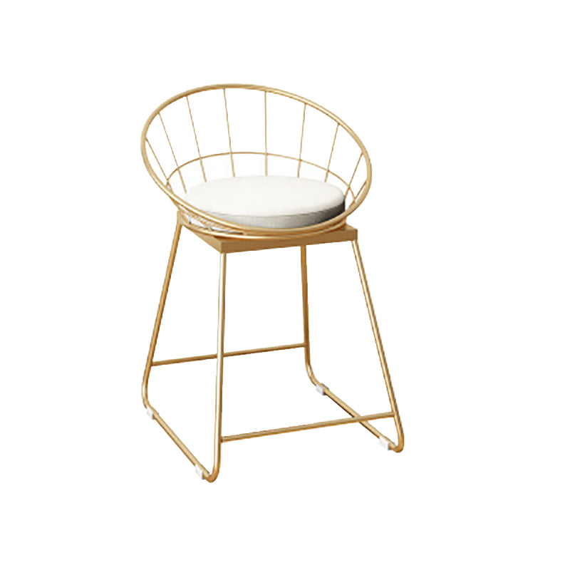 Faux Leather Dining Stools Low Back Bar Stools with Metal Base