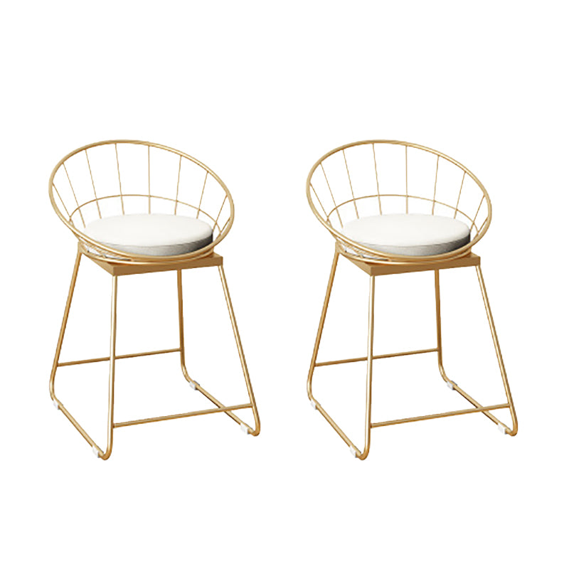 Faux Leather Dining Stools Low Back Bar Stools with Metal Base