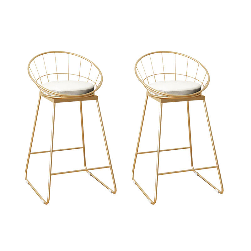 Faux Leather Dining Stools Low Back Bar Stools with Metal Base